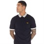 Fred Perry Mens Stripe Collar Polo Navy