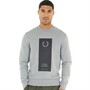 Fred Perry Mens Block Print Sweatshirt Steel Marl