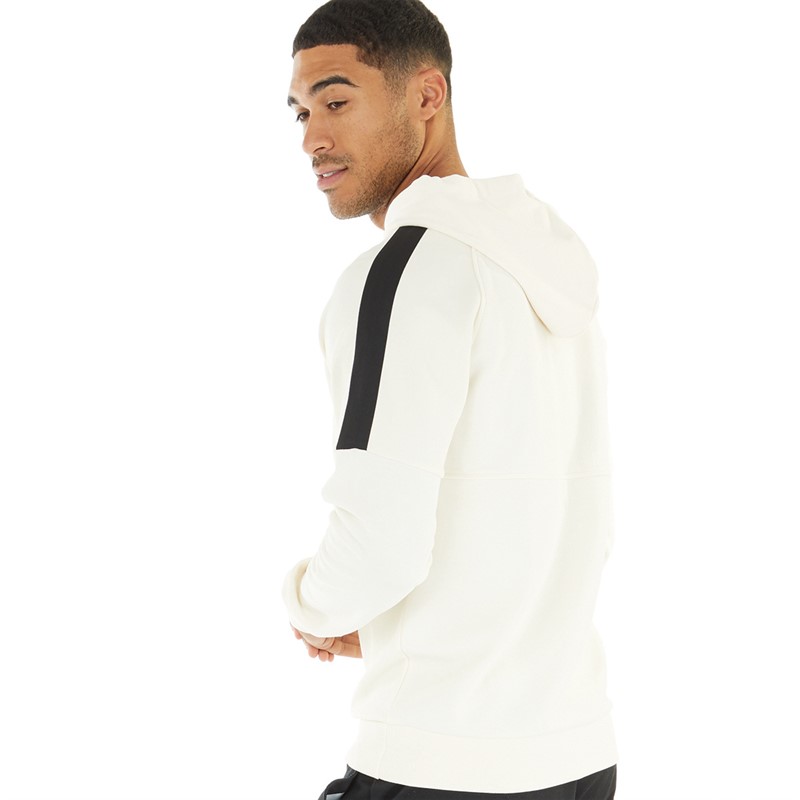 Fred Perry Mens Panelled Hoodie Ecru