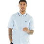 Fred Perry Mens Knitted Collar Shirt Light Smoke
