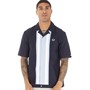Fred Perry Mens Striped Bowling Shirt Navy
