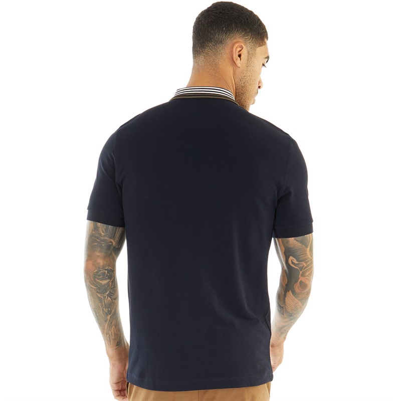 Fred Perry Mens Striped Polo Navy