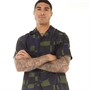 Fred Perry Mens Printed Short Sleeve Shirt Black