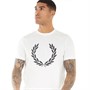 Fred Perry Mens Laurel Wreath Print T-Shirt Snow White
