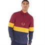 Fred Perry Mens Long Sleeve Rubgy Shirt Tawny Port