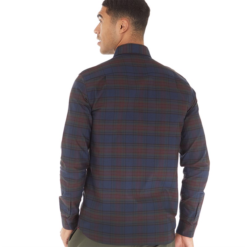 Fred Perry Mens Tartan Shirt French Navy
