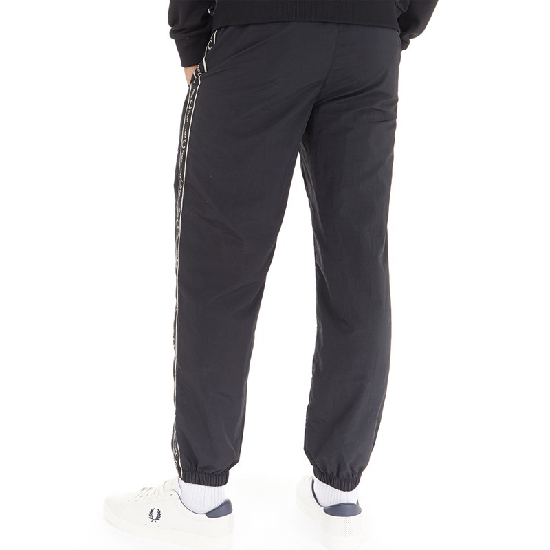 Buy Fred Perry Mens Taped Shell Track Pants Black