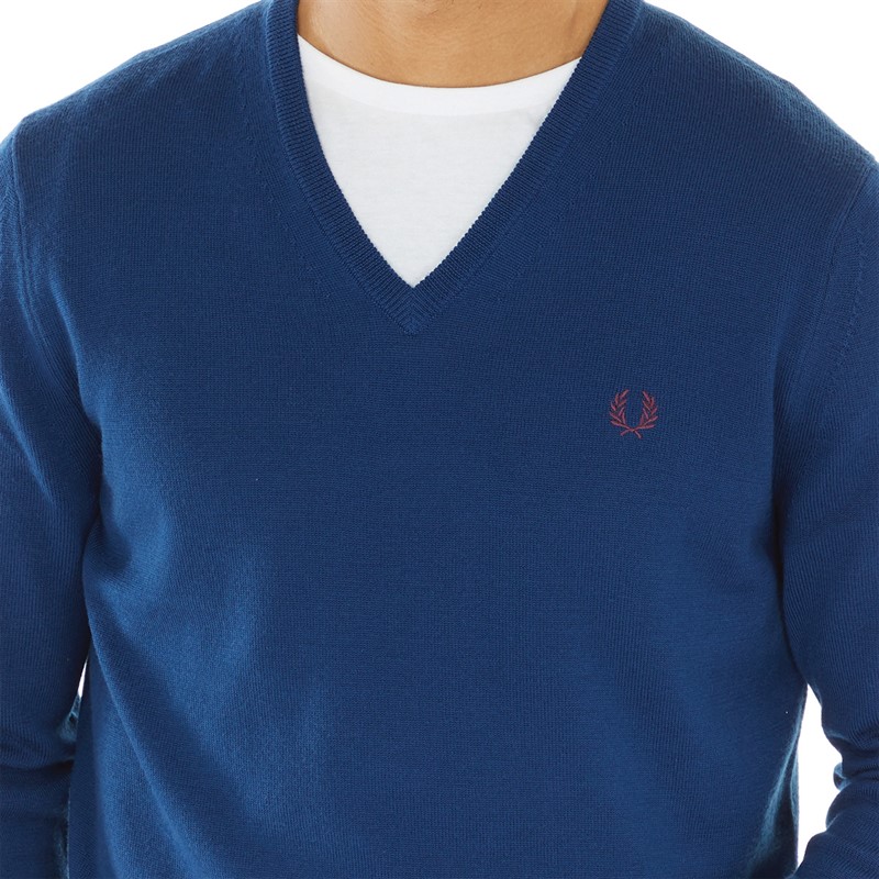 Buy Fred Perry Mens Classic Jumper Service Blue 