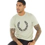 Fred Perry Mens Laurel Wreath Print T-Shirt Light Oyster