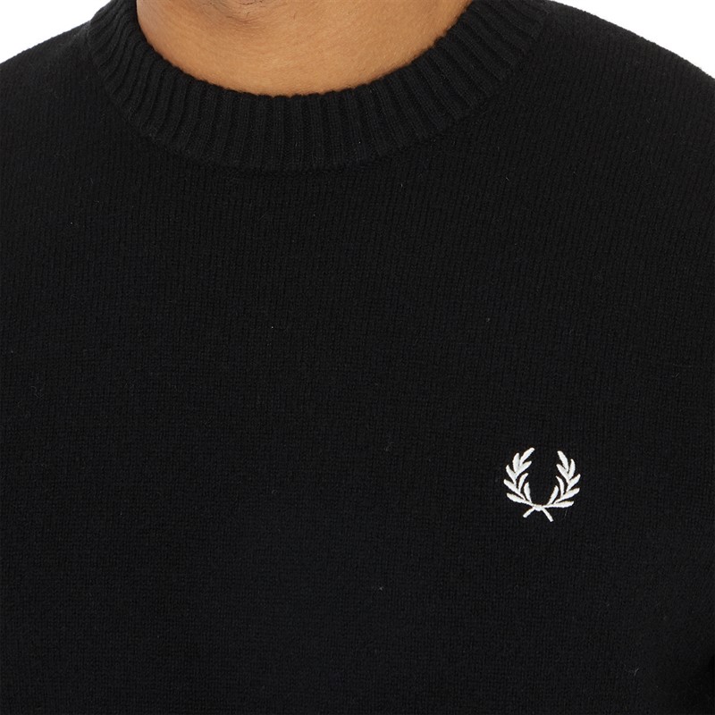 Fred Perry Mens Tipped Jumper Black