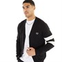 Fred Perry Mens Tipped Sleeve Cardigan Black