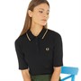 Fred Perry Womens Ribbed Knitted Shirt Black