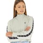 Fred Perry Womens Cropped Taped Track Jacket Light Oyster