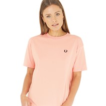 Fred Perry Womens Crew Neck T-Shirt Pink Peach