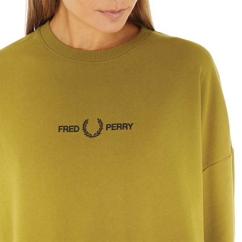 Fred Perry Womens Branded Sweatshirt Dark Caramel