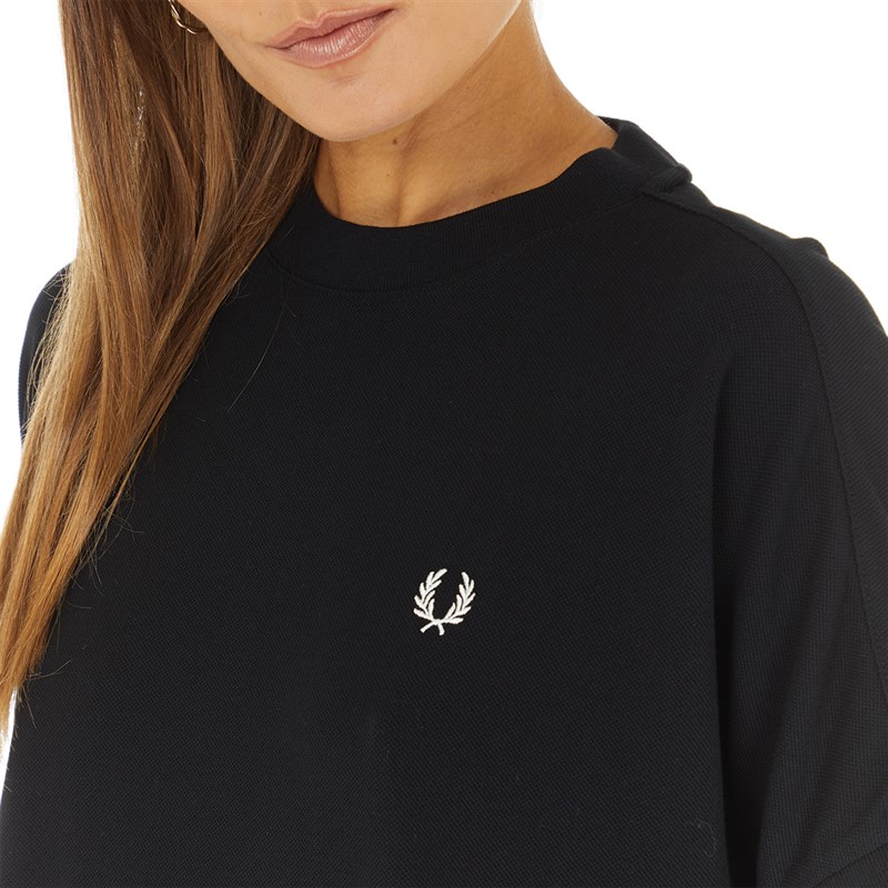 Fred Perry Womens Boxy Pique T-Shirt Black