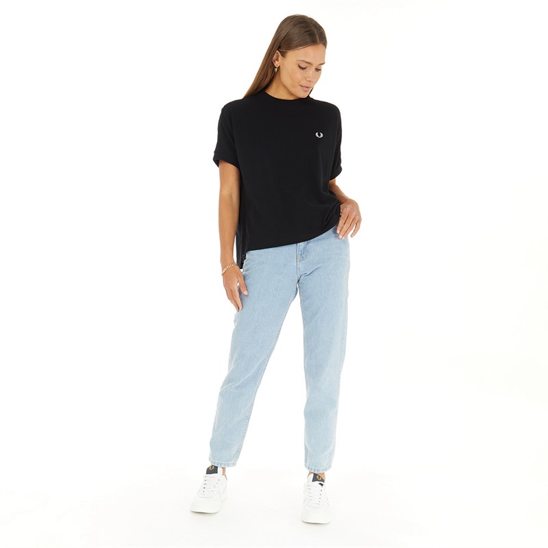 Fred Perry Womens Boxy Pique T-Shirt Black