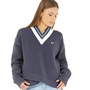 Fred Perry Womens Tipped V-Neck Jumper Dark Graphite