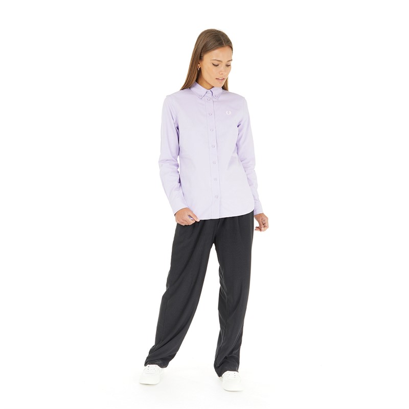 Fred Perry Womens Button-Down Shirt Lilac Soul