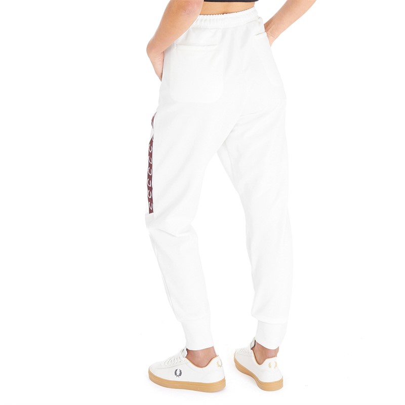 Fred Perry Womens Tape Detail Track Pants Snow White