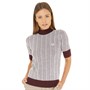 Fred Perry Womens Textured Short Sleeve Jumper Oxblood