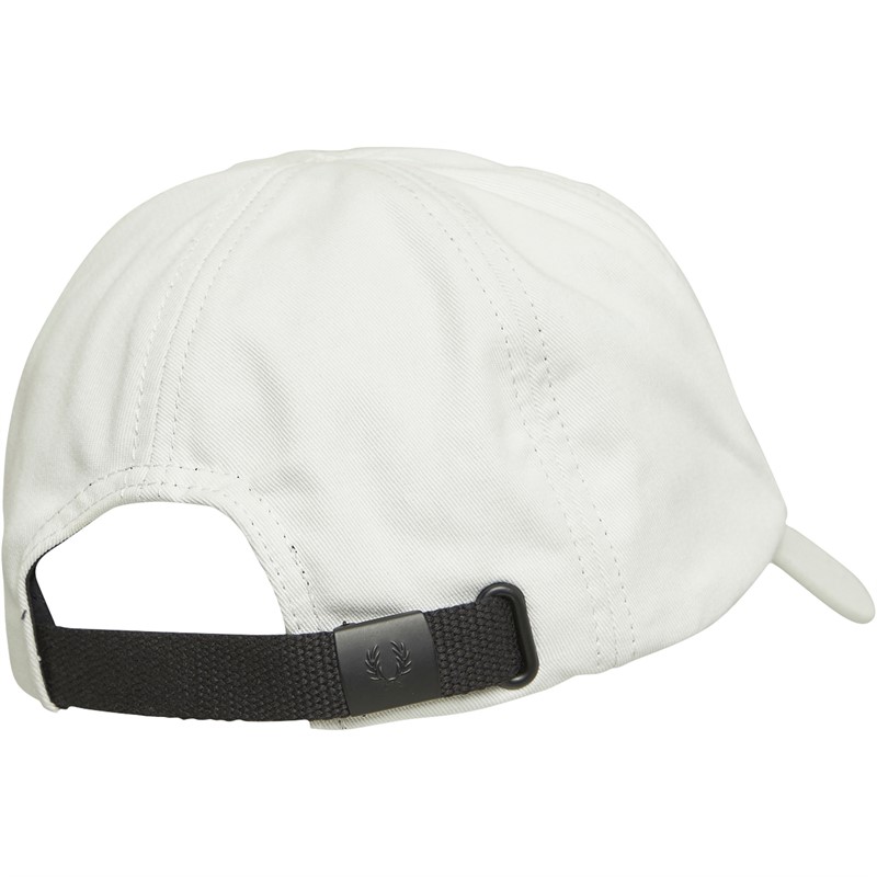 Fred Perry Mens Graphic Branded Twill Cap Snow White