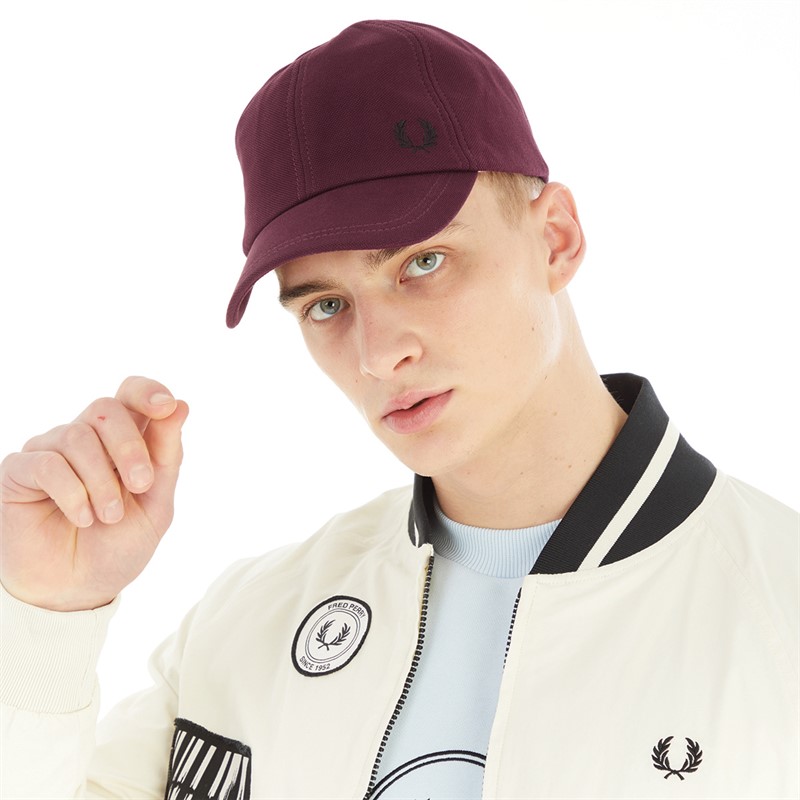 Fred Perry Mens Pique Classic Cap Ox Blood