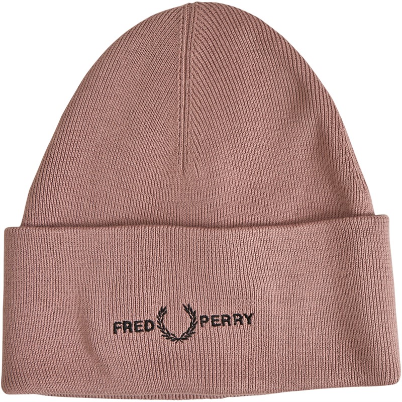 Fred Perry Mens Graphic Beanie Dusky Pink