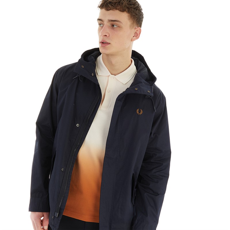 Fred Perry Mens Short Shell Parka Navy