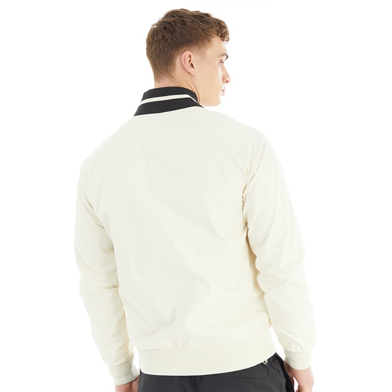 Fred Perry Mens Patch Detail Tennis Bomber Jacket Ecru