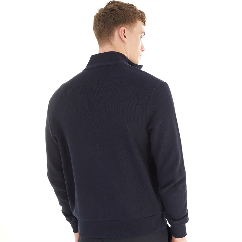 Fred Perry Mens Button Neck Track Jacket Navy