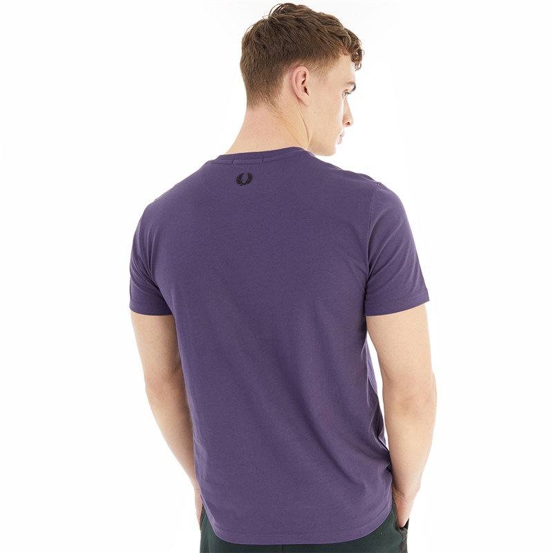 Fred Perry Mens Graphic T-Shirt Purple Heart