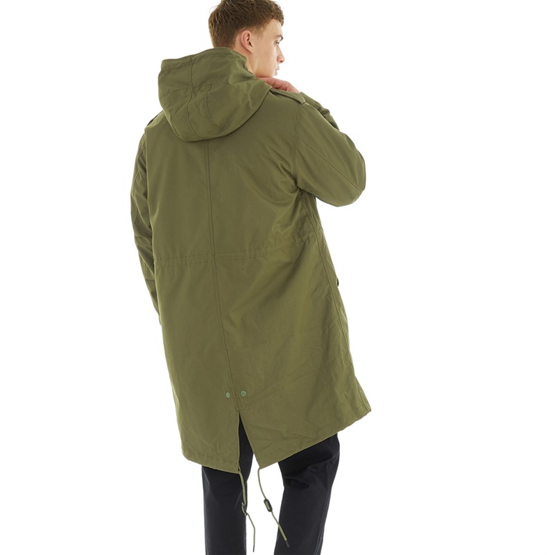 Fred Perry Mens Detachable Liner Parka Parka Green