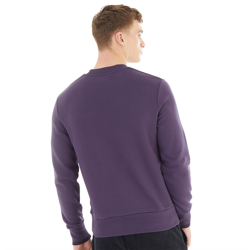 Fred Perry Mens Crew Neck Sweatshirt Purple Heart