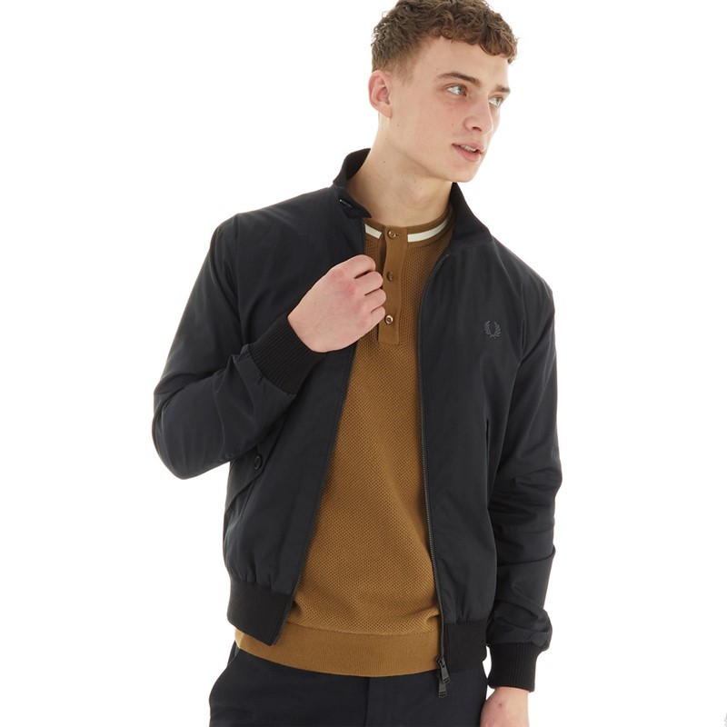 Fred Perry Mens Modern Harrington Jacket Black