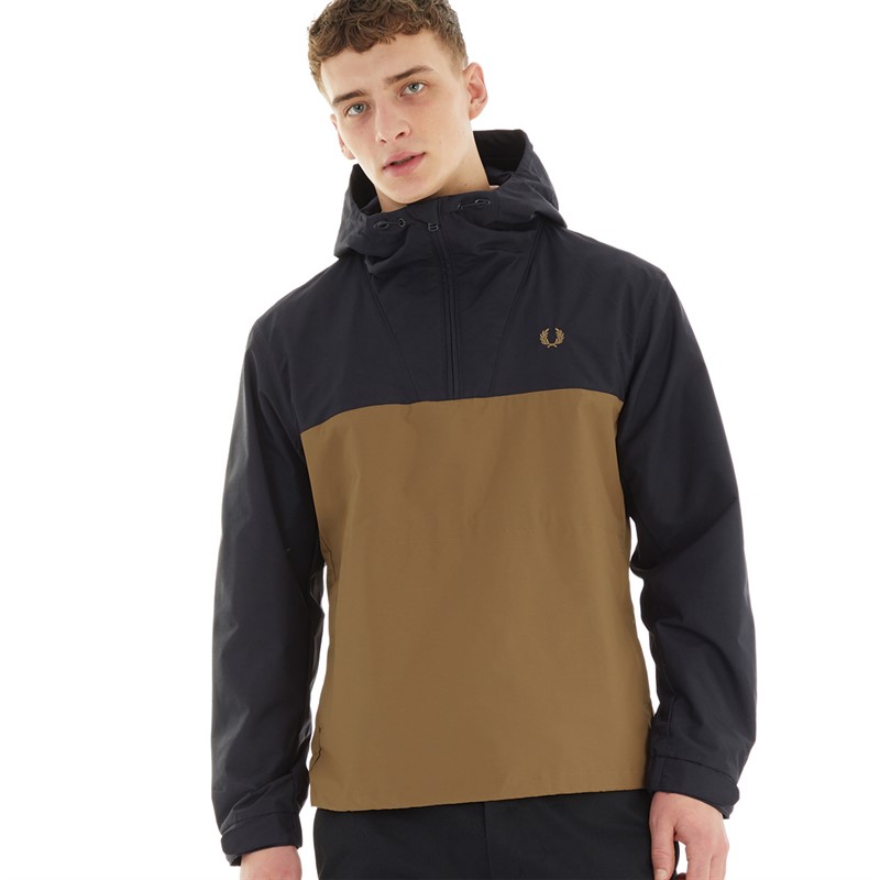 Fred Perry Mens Colour Block Track Jacket Navy