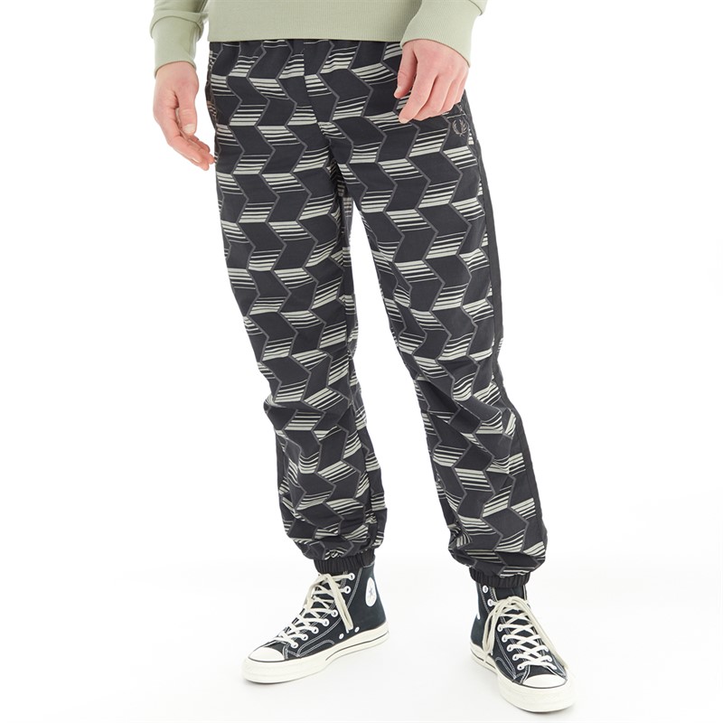 Fred Perry Mens Chevron Shell Track Pants Black