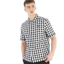 Fred Perry Mens Gingham Revere Collar Shirt Black