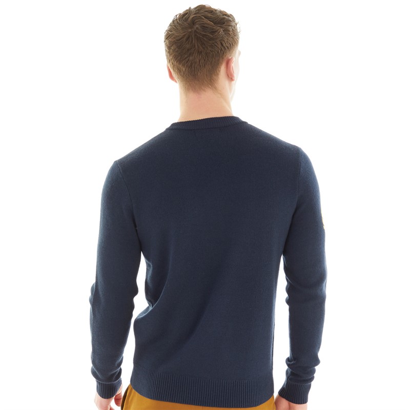 Fred Perry Mens Laurel Wreath Crew Neck Jumper Deep Carbon