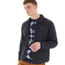 Fred Perry Mens Twill Zip Through Jacket Navy