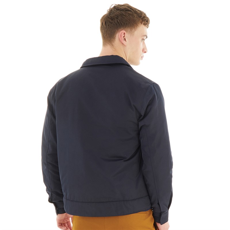 Fred Perry Mens Twill Zip Through Jacket Navy