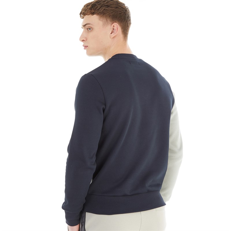 Fred Perry Mens Abstract Colour Block Sweatshirt Navy