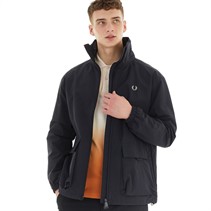 Fred Perry Mens Patch Pocket Zip Through Jacket Navy