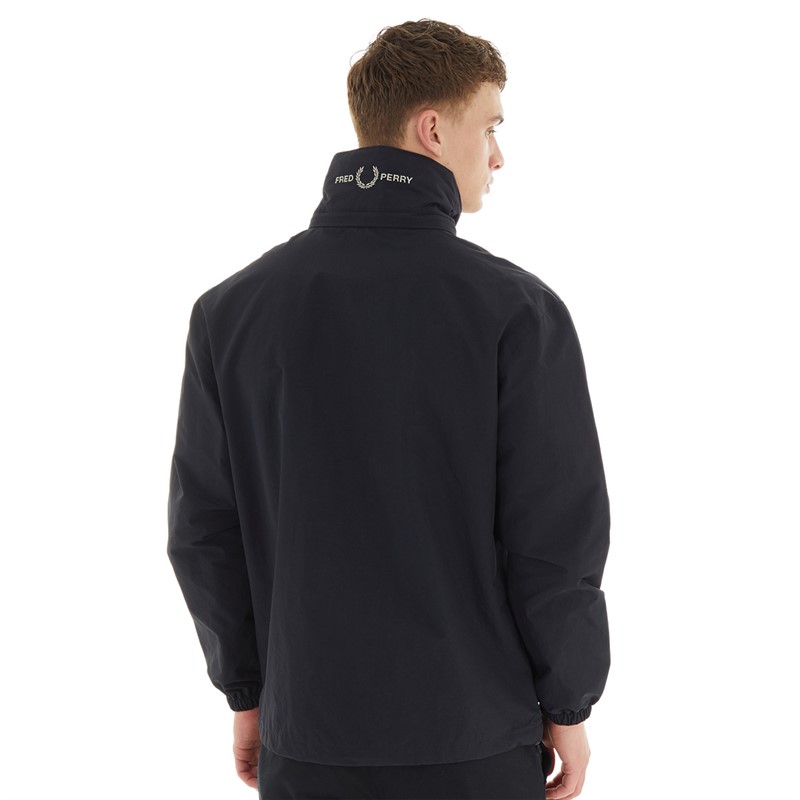 Fred Perry Mens Patch Pocket Zip Through Jacket Navy