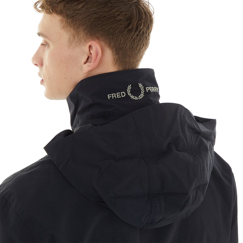 Fred Perry Mens Patch Pocket Zip Through Jacket Navy