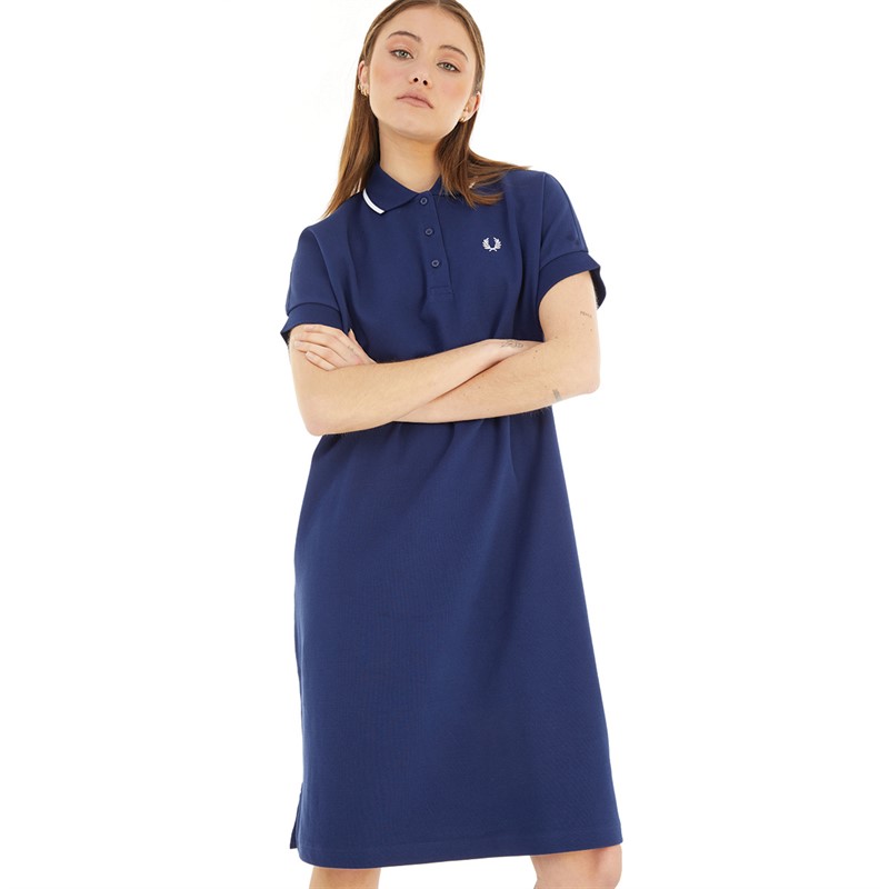 Buy Fred Perry Womens Tipped Pique Dress French Navy