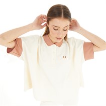 Fred Perry Womens Boxy Polo Shirt Ecru