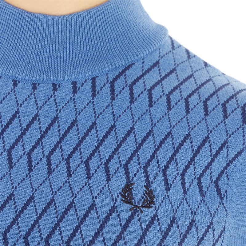 Fred Perry Womens Jacquard Knitted Jumper Twilight Blue