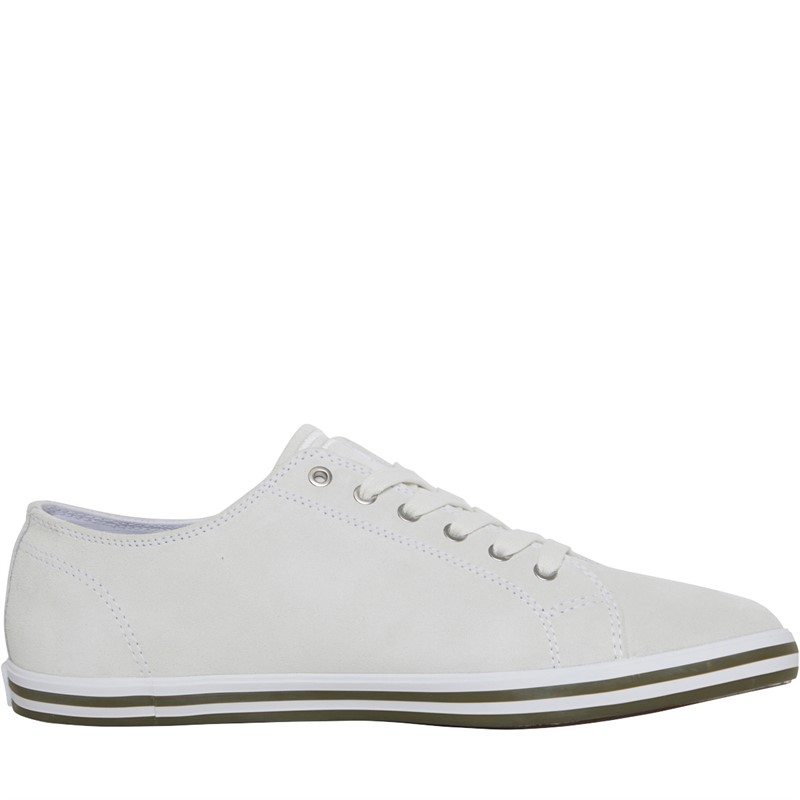 Fred Perry Kingston Suede Plimsolls Snow White