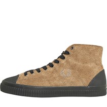 Fred Perry Hughes Mid Suede Trainers Bark